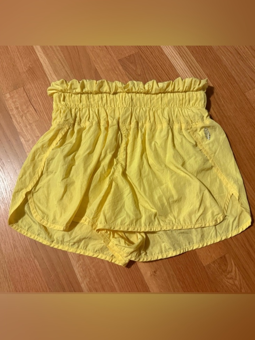 H&M Yellow Ruffle Elastic Waist Skort-Style Shorts